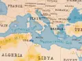 Mapa Europy i Afryki Północnej. Widać Włochy, Grecję, Turcję, Libię, Tunezję, Algierię. Gdzie leży Chorwacja? Między Słowenią a Bośnią i Hercegowiną.