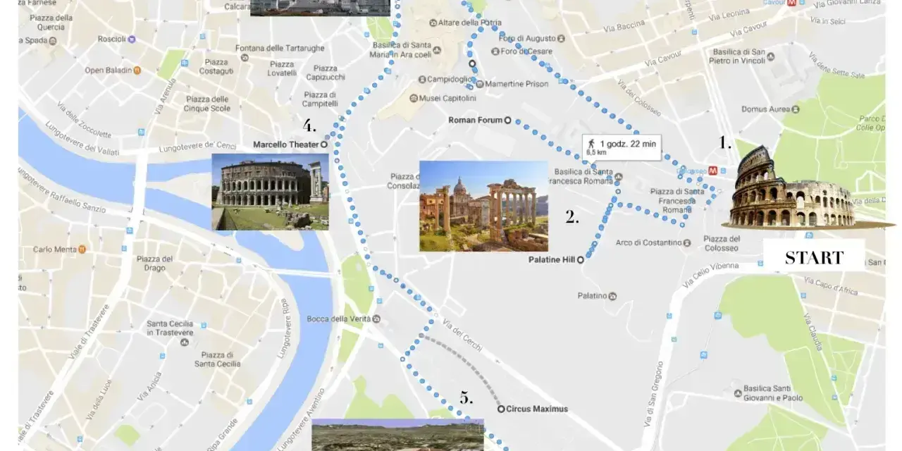 Trasa po Rzymie: Koloseum, Forum Romanum, Palatyn, Cyrk Maximus, Teatr Marcellusa. Idealne miejsca, co zwiedzić w Rzymie!