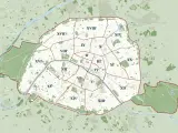 Mapa Paryża z zaznaczonymi dzielnicami (arrondissements). Plan pomoże Ci zdecydować, gdzie spać w Paryżu, wybierając najlepszą lokalizację.