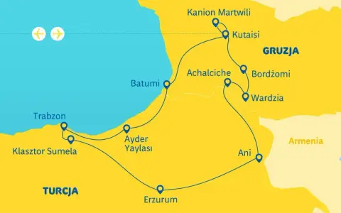 Mapa turystyczna Gruzji: trasa przez Batumi, Kutaisi, Wardzię i inne miejsca. Warto wiedzieć, że to fascynujący kraj!