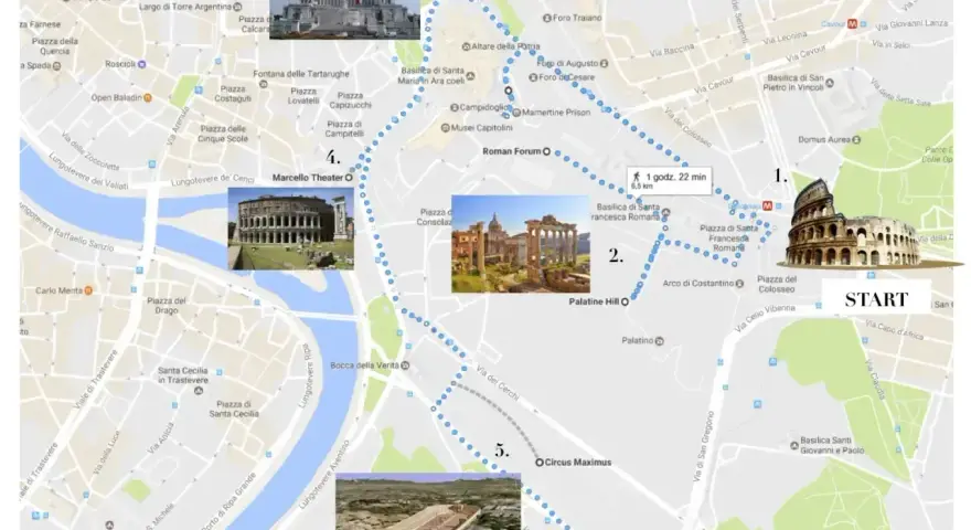Trasa po Rzymie: Koloseum, Forum Romanum, Palatyn, Cyrk Maximus, Teatr Marcellusa. Idealne miejsca, co zwiedzić w Rzymie!