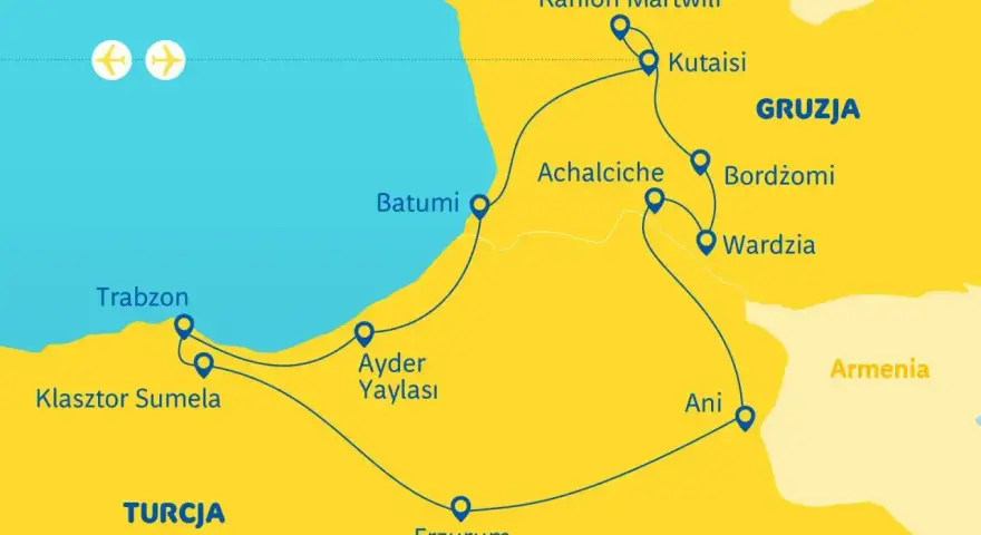 Mapa turystyczna Gruzji: trasa przez Batumi, Kutaisi, Wardzię i inne miejsca. Warto wiedzieć, że to fascynujący kraj!