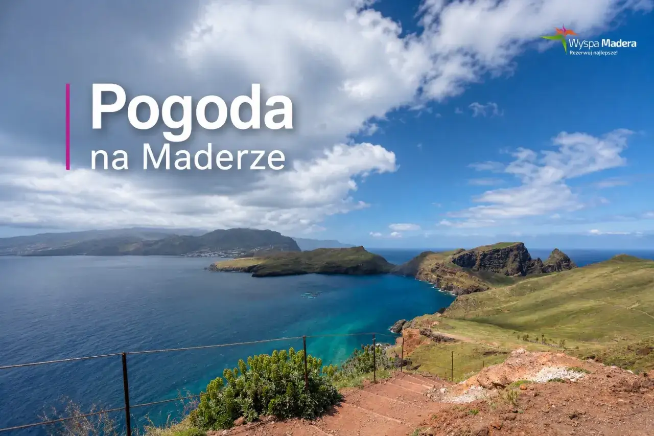 Piękna pogoda na Maderze! Widok na skaliste wybrzeże i turkusowe morze.